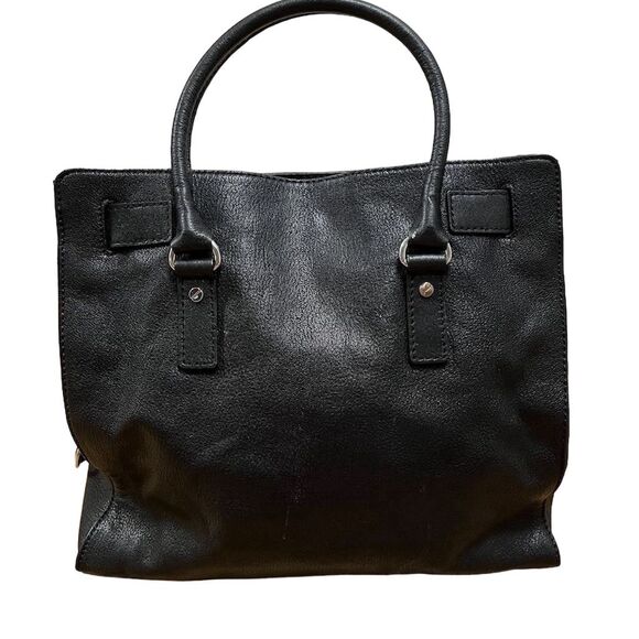 Michael Kors Hamilton Black Satchel Bag with Silver Hardware - Picture 5 of 10